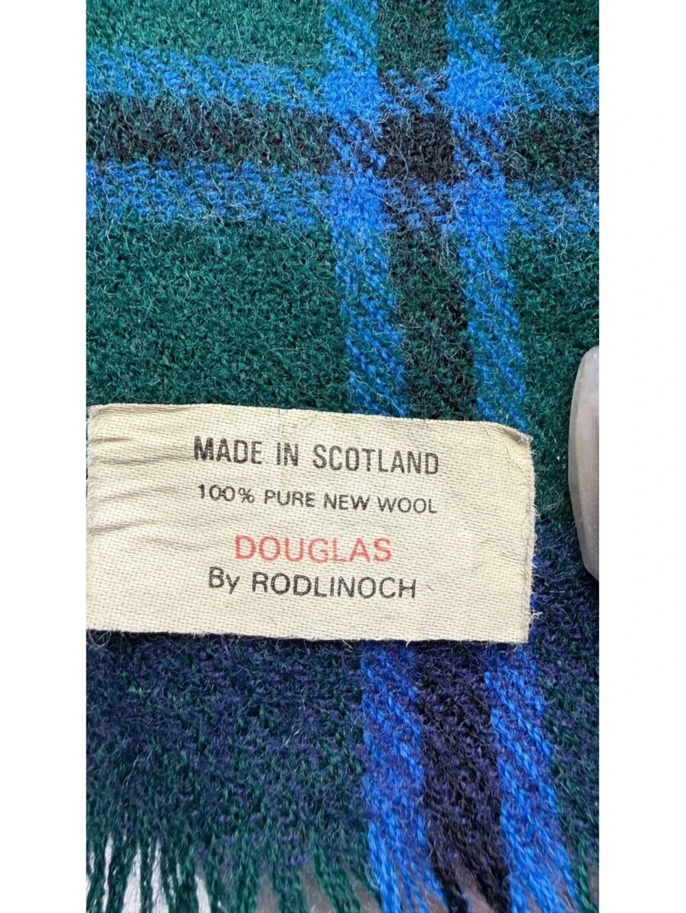 Vintage Rodlinoch Douglas Tartan Scarf 100% Pure New Wool Made in Scotland E-3